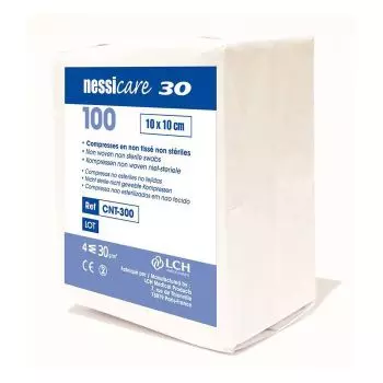 100 Compresses non tissées non stériles 30 grs Nessicare LCH